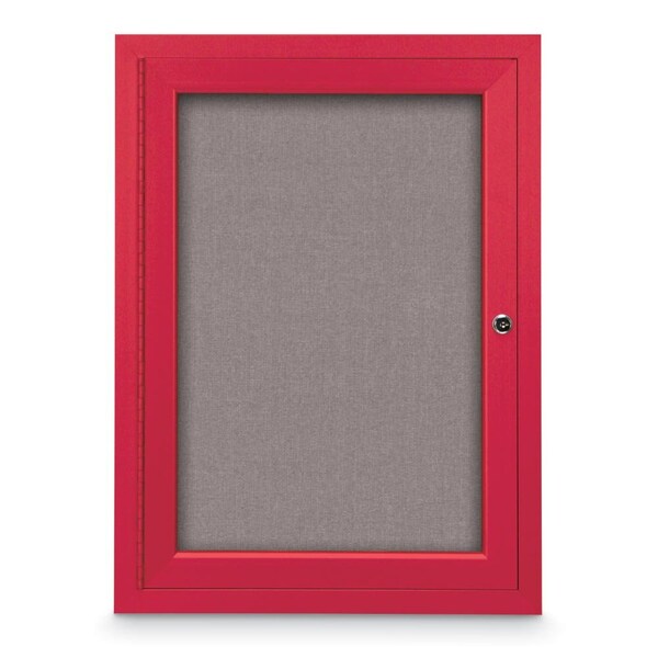 Slim Enclosed Corkboard, 11"x13-1/2", Bronze Alum Frame/Cobalt